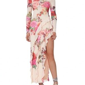 AFRM Jacie Floral Ruffled Low Back Maxi